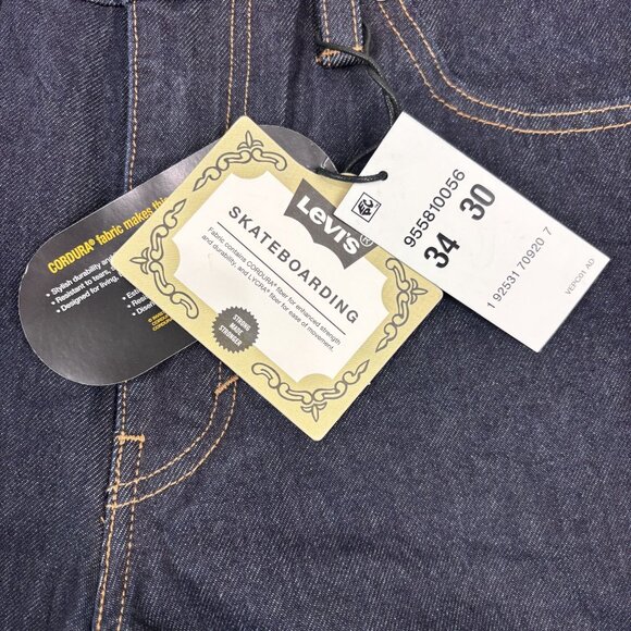 Levis 511 Slim Fit Skateboarding Jeans 34x30 Cordura Fabric Rigid Indigo - Picture 12 of 16